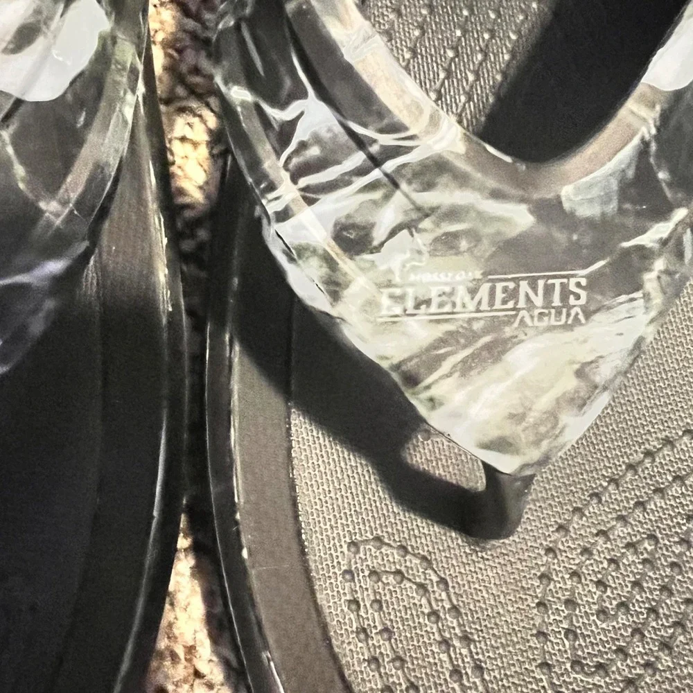 Crocs‎ Elements Agua Flip Flops Sandals Comfort Slides Black Marble Mens 9
